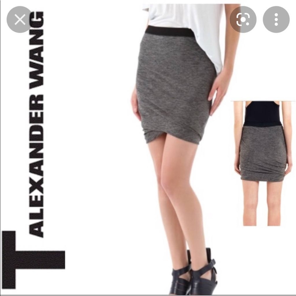 T by Alexander Wang gray twist mini skirt xs